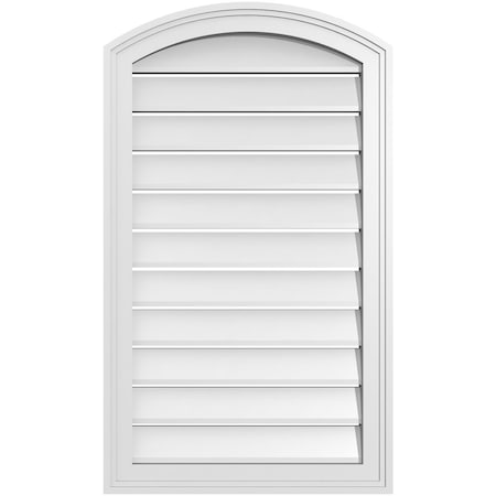 Ekena Millwork Arch Top Surface Mount PVC Gable Vent: Non-Functional, w/2"W x 1-1/2"P Brickmould Frame, 20"W x 32"H GVPAR20X3202SN